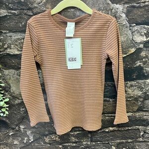 H&M Brown Striped Long Sleeve Tee